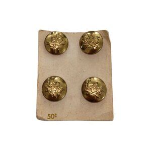 Gold-tone Vintage Brass Round Metal Buttons Knight and Armor